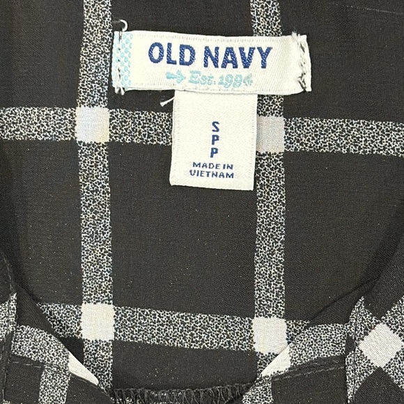 Old Navy Sheer Plaid Long Sleeve Button Up Collar Top - S - Picture 4 of 7